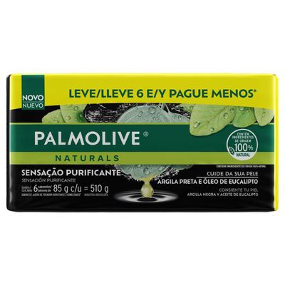 Kit Sabonete em Barra Palmolive Naturals Sensação Purificante 6 Unidades de 85g Promo