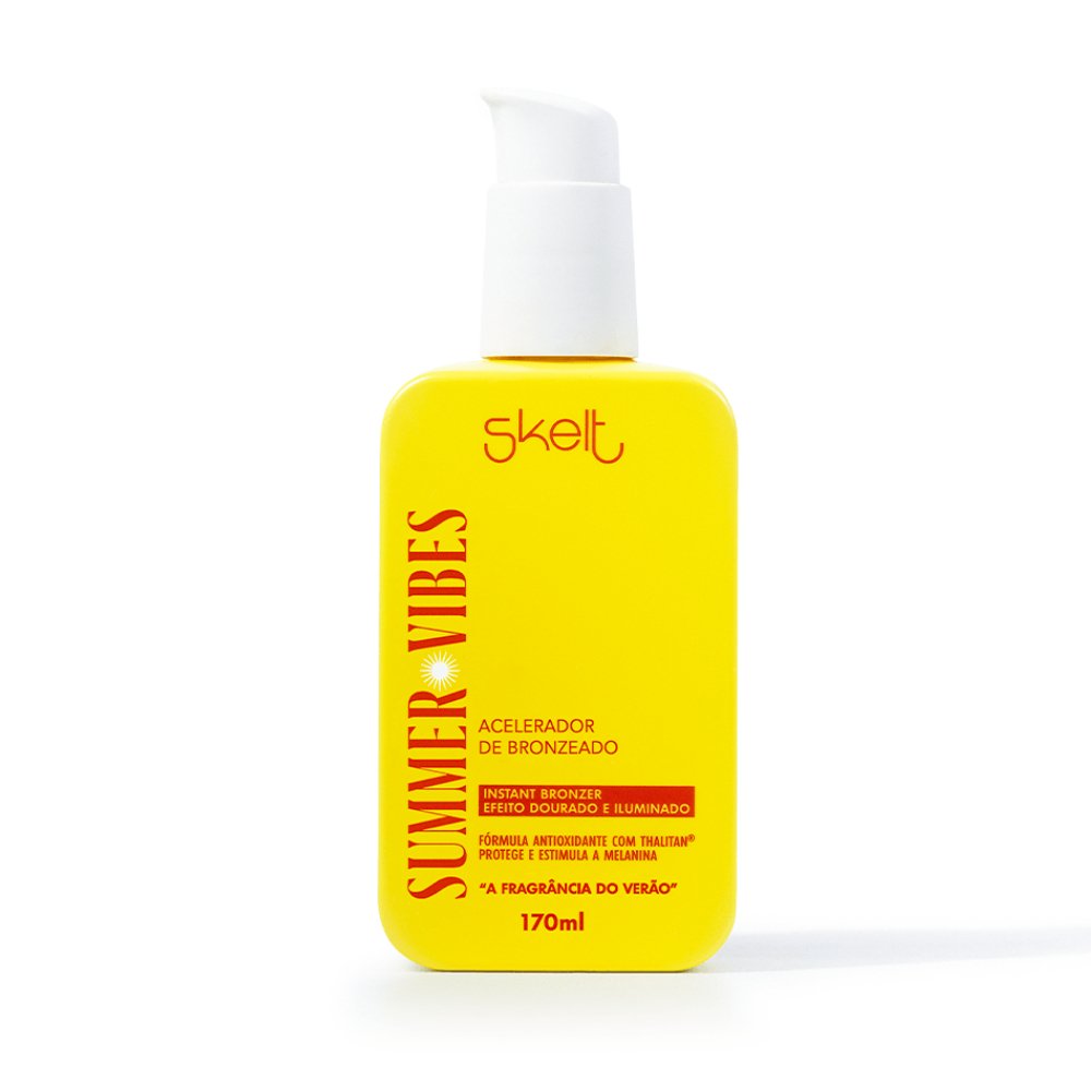 Acelerador de Bronzeado Skelt Summer Vibes 170ml Creme Corporal Intensificador de Melanina