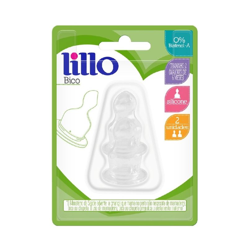 Kit Bico Mamadeira Ortodontico Lillo Incolor + 6 Meses 02Un - Lillo