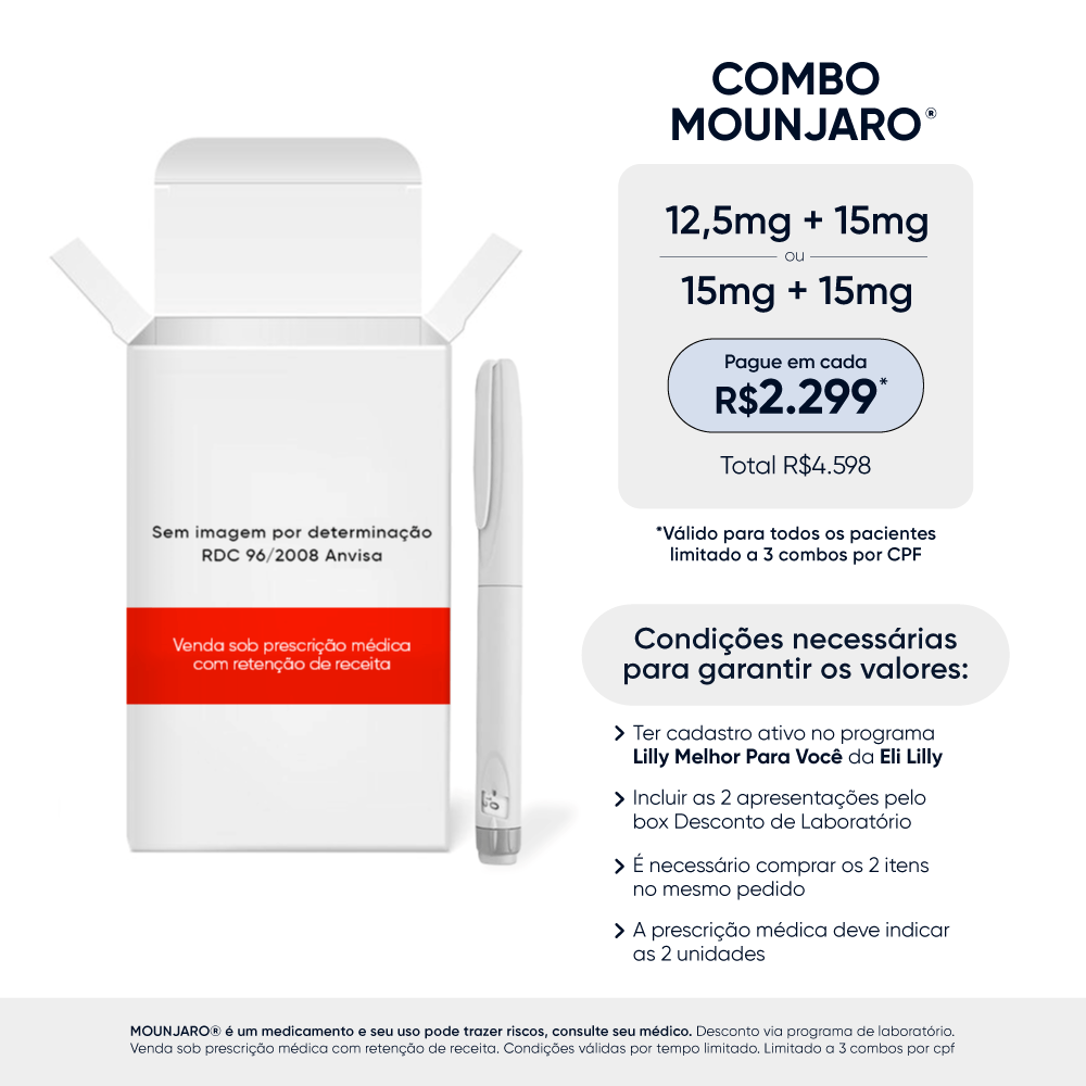 Mounjaro 15mg Tirzepatida - 4 Doses Injetáveis