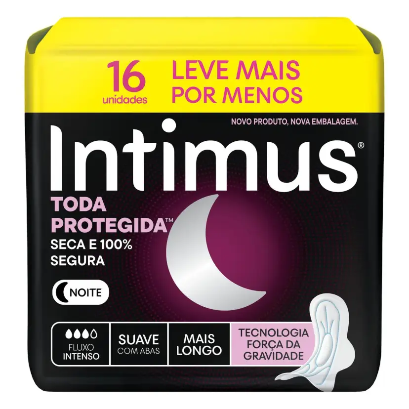 Absorvente Noturno Suave com Abas 16 Unidades Intimus