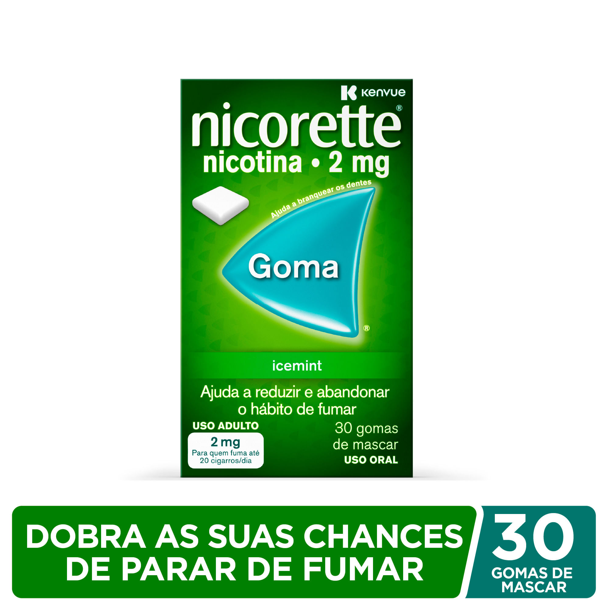 Nicorette Icemint 2Mg 30 Gomas Mastigáveis