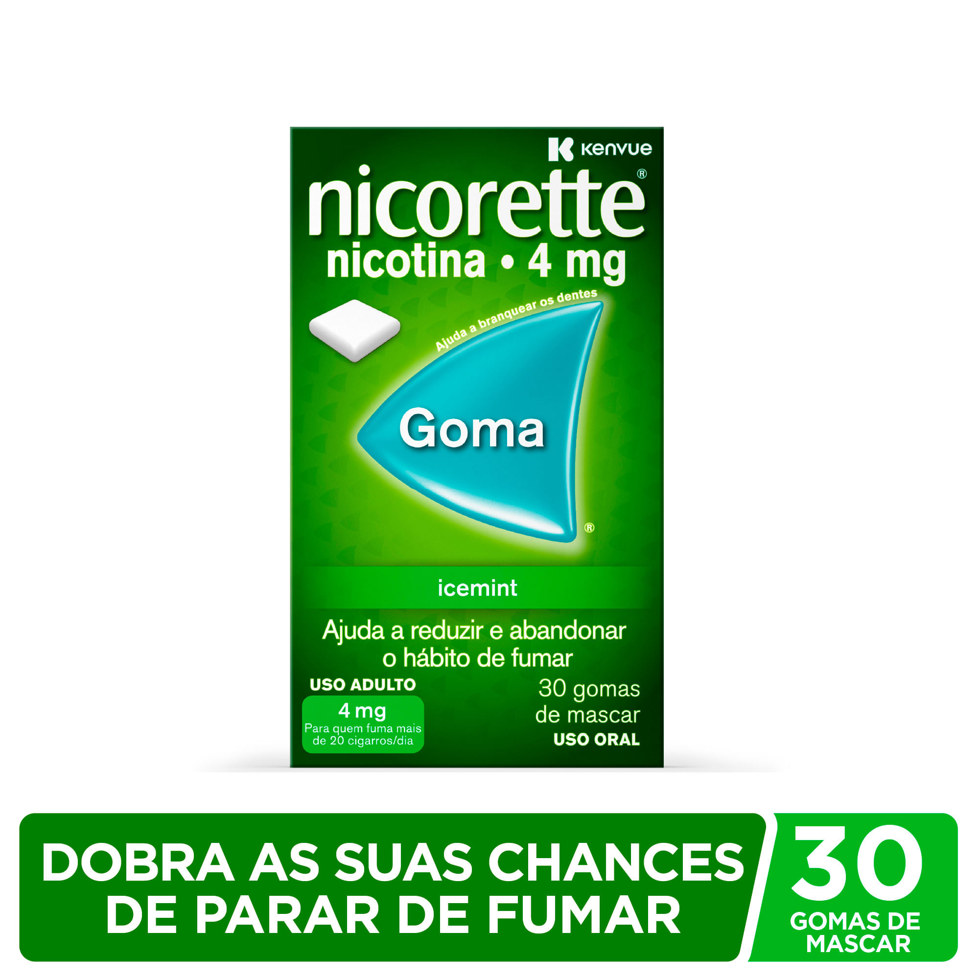 Nicorette Icemint 4Mg 30 Gomas Mastigáveis