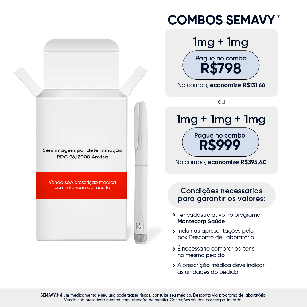Semavy 1mg Semaglutida Injetável 1 Caneta + 4 Agulhas