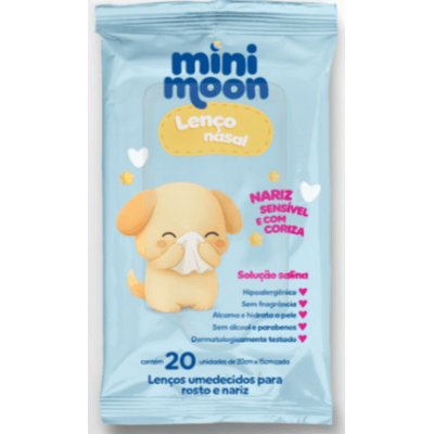 Lenço Umedecido Mini Moon Nasal 20 Unidades