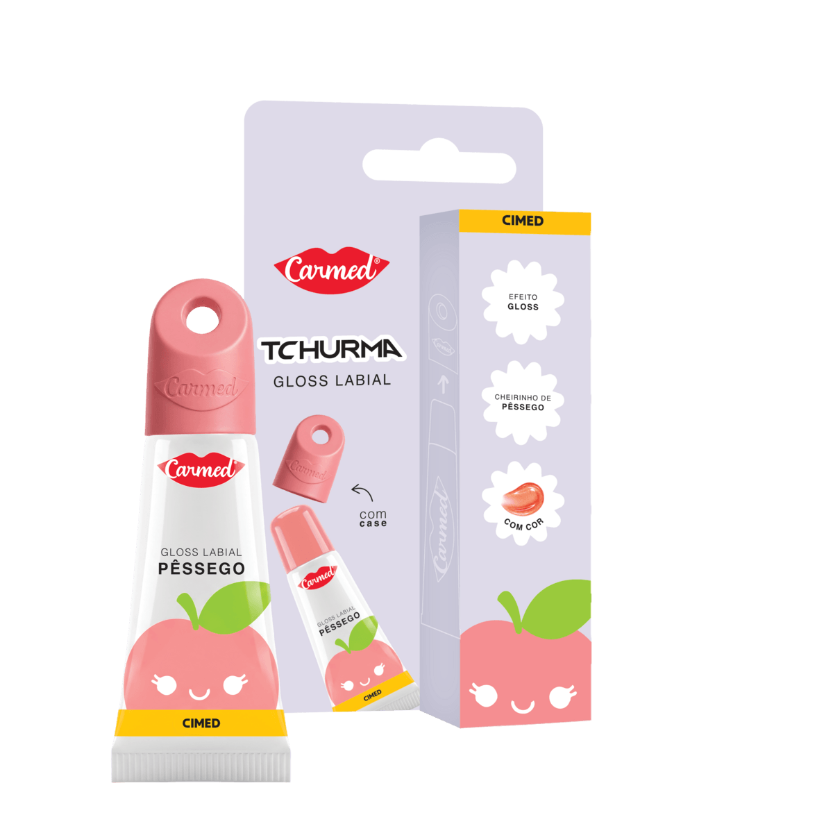 Gloss Labial Pêssego Tchurma Carmed 5g