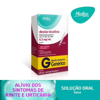 Desloratadina 0,5mg/ml 60ml Xarope - Medley